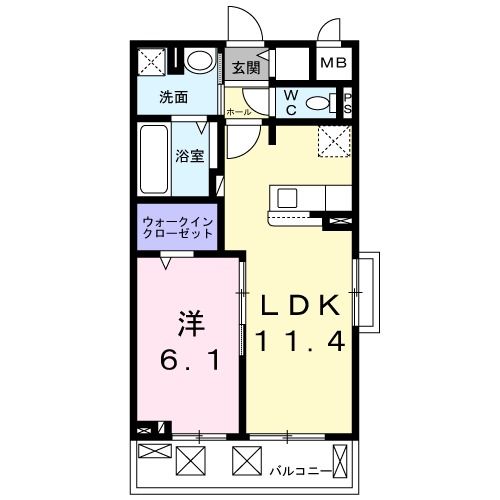 【羽曳野市はびきののアパートの間取り】