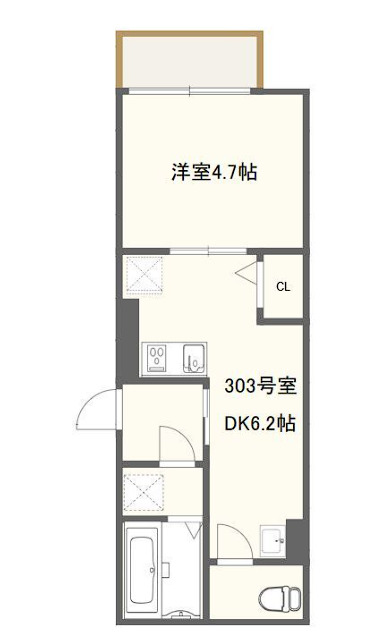 千葉市中央区登戸のアパートの間取り