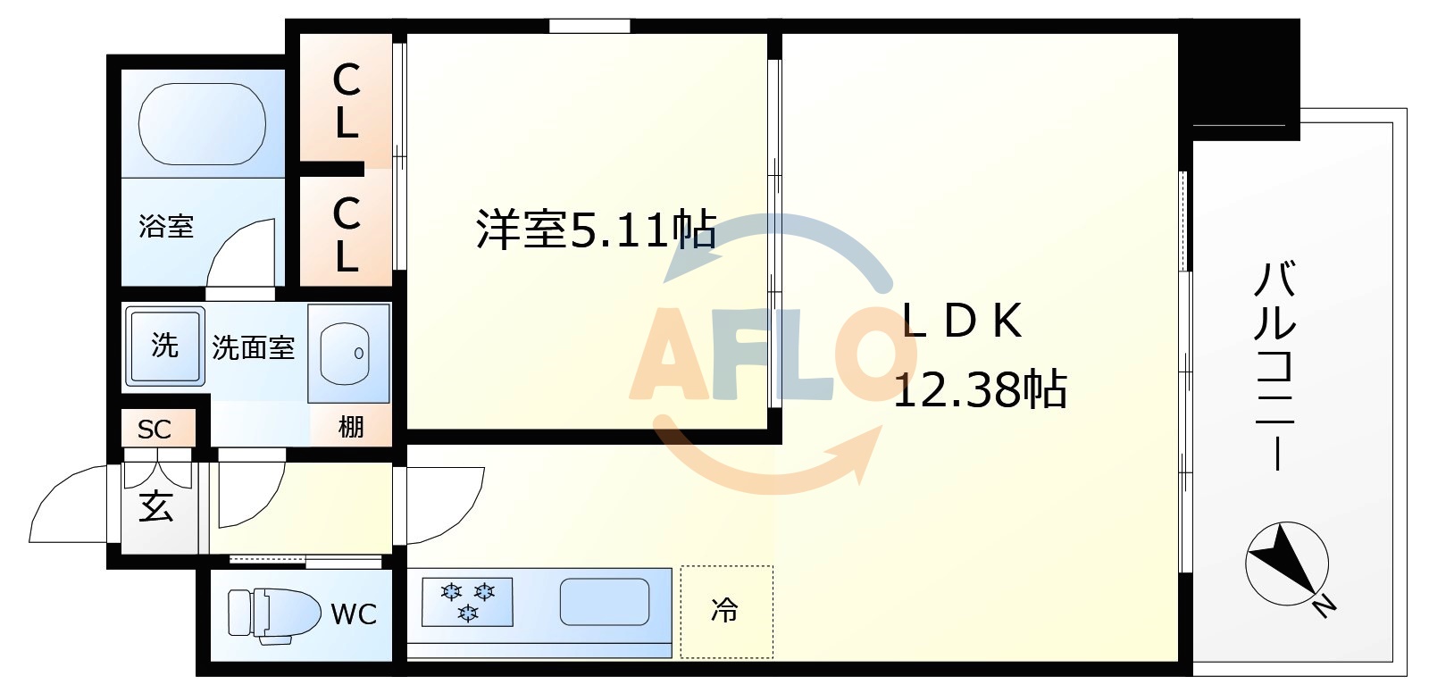 プレジオ阿波座の間取り