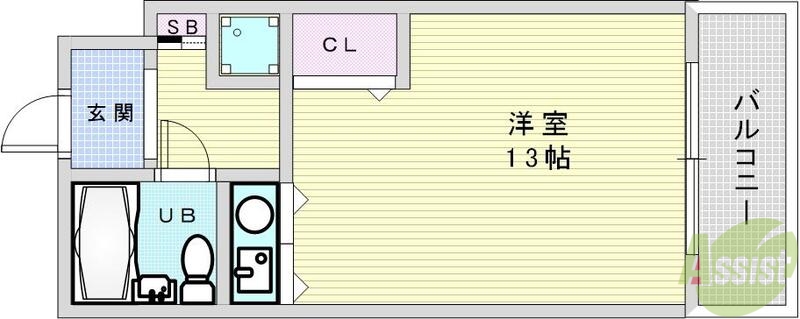 大阪市北区堂山町のマンションの間取り