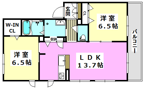 茨木市主原町のマンションの間取り