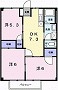 姫路市余部区下余部のアパートの間取り