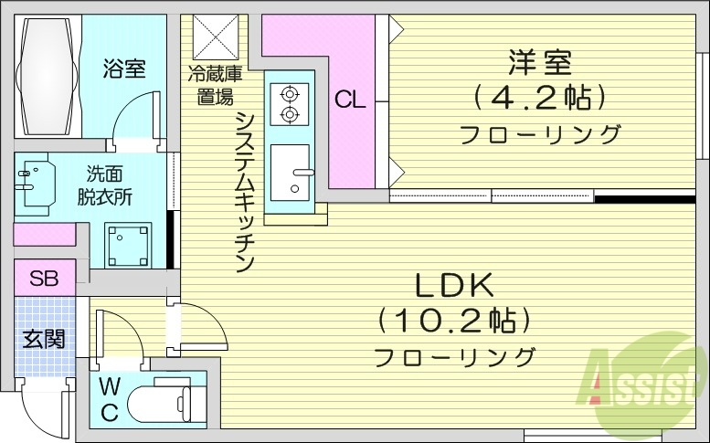 maison Riel学園前の間取り