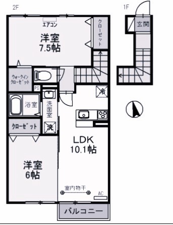 大里郡寄居町大字赤浜のアパートの間取り