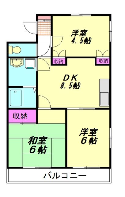 富士見市針ケ谷のマンションの間取り