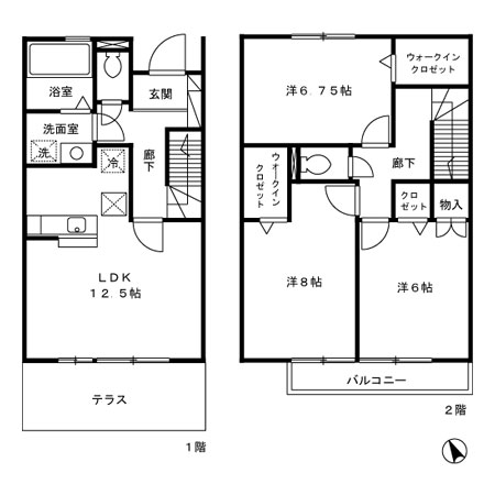 立川市砂川町のアパートの間取り