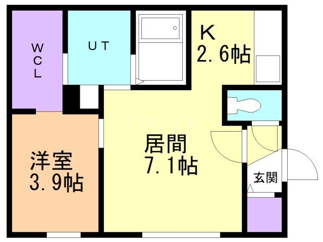 札幌市豊平区月寒東一条のマンションの間取り