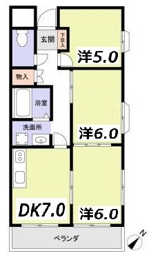 【神戸市灘区寺口町のマンションの間取り】