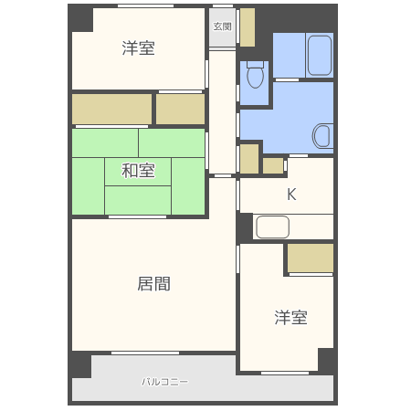 札幌市中央区北七条西のマンションの間取り