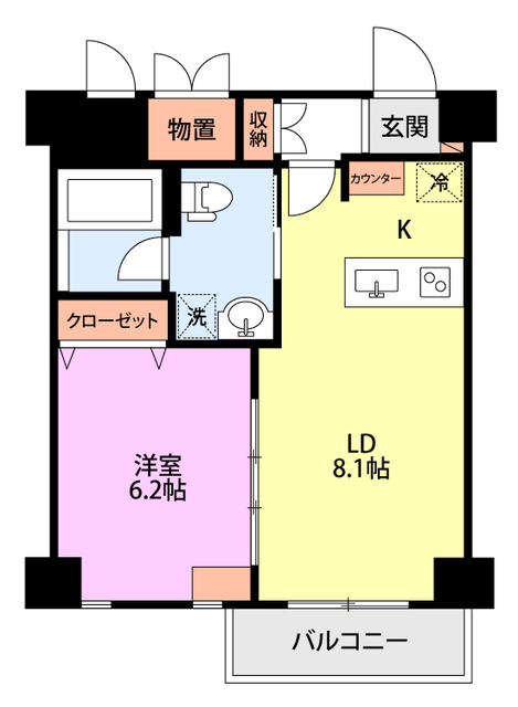 新潟市中央区米山のマンションの間取り