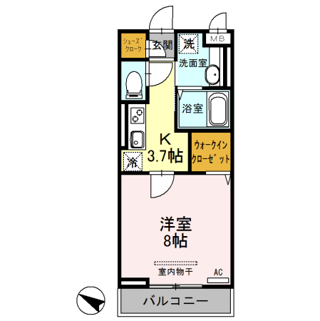 上尾市柏座のアパートの間取り