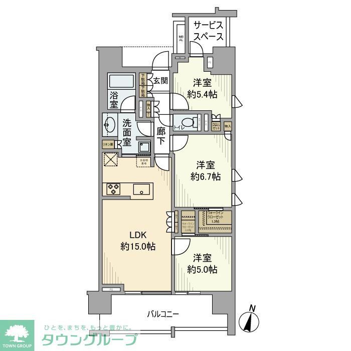 川越市菅原町のマンションの間取り