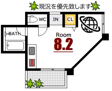 広島市中区吉島新町のマンションの間取り