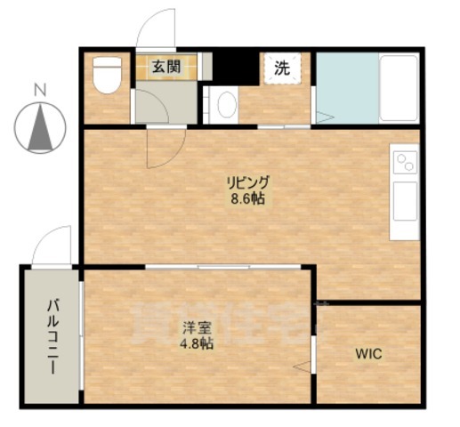 茨木市中津町のアパートの間取り