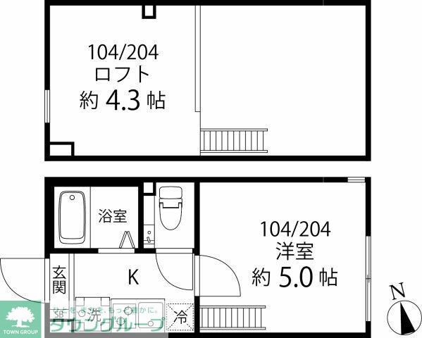 川崎市多摩区長尾のアパートの間取り