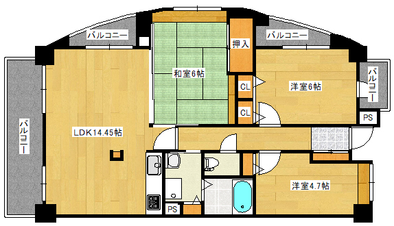 シーブリーズ東原壱番館の間取り