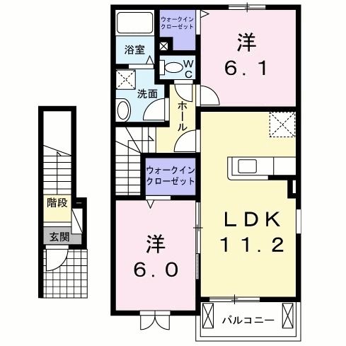 築上郡築上町大字西八田のアパートの間取り