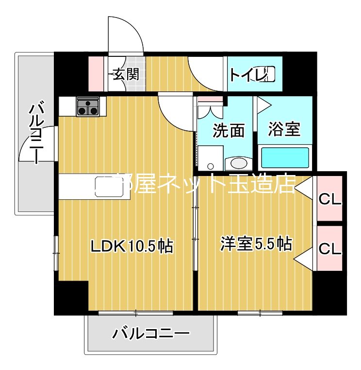大阪府大阪市天王寺区石ケ辻町（マンション）の賃貸物件の間取り