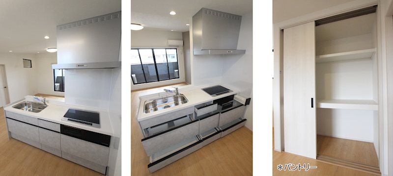 キッチン　人造大理石キッチン（IHコンロ3口/グリル搭載）☆