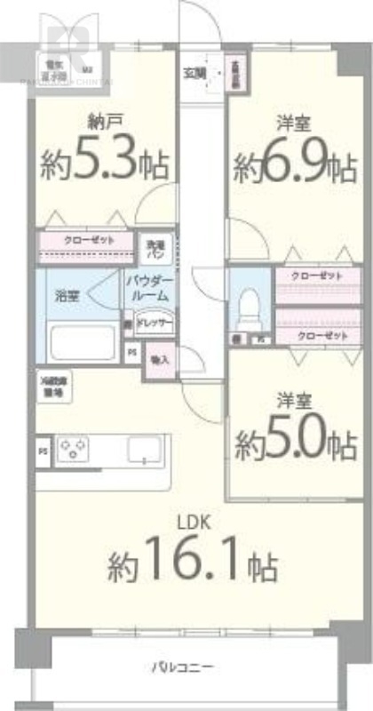 北大阪急行 桃山台駅 徒歩15分 3階建 築14年の間取り写真