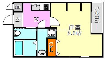 エヌエムサンカンテキャトフE棟の間取り写真