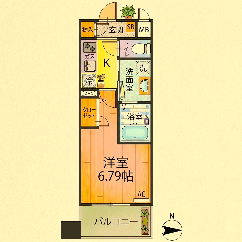 ＪＲ仙石線 仙台駅 徒歩10分 9階建 築9年の間取り写真