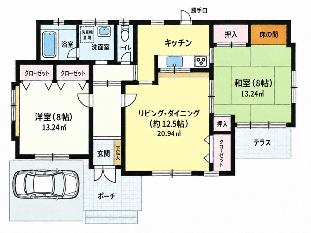 旭町大谷貸家の間取り写真