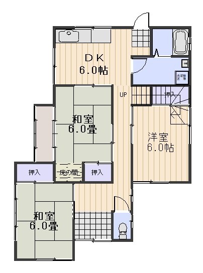 西大寺松崎戸建の間取り写真