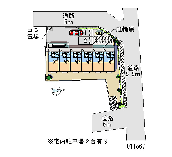 駐車場　敷地内に駐車場がございます。