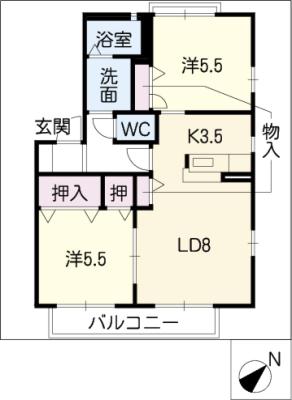 ウィステリア天白　Ｂ棟の間取り