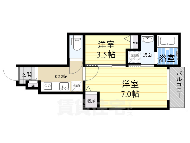 豊中市庄内幸町のアパートの間取り