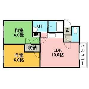 札幌市手稲区西宮の沢一条のアパートの間取り