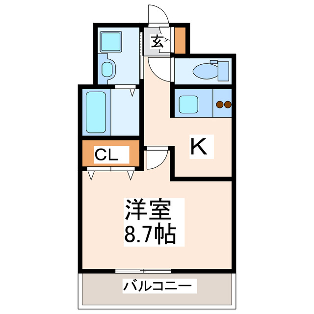 熊本市中央区新町のマンションの間取り