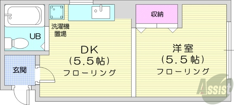 札幌市中央区南七条西のマンションの間取り