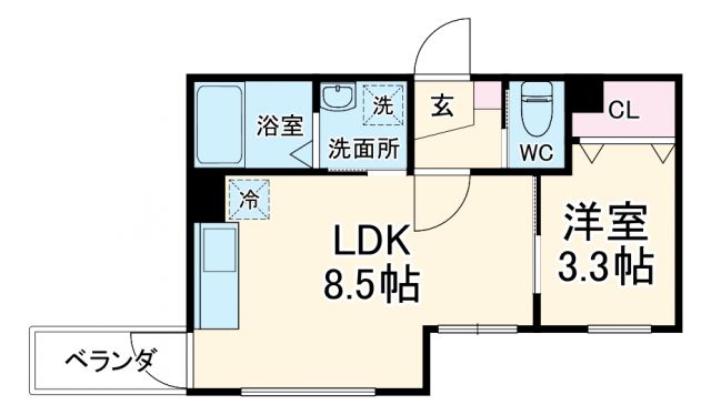 岐阜市竜田町のマンションの間取り