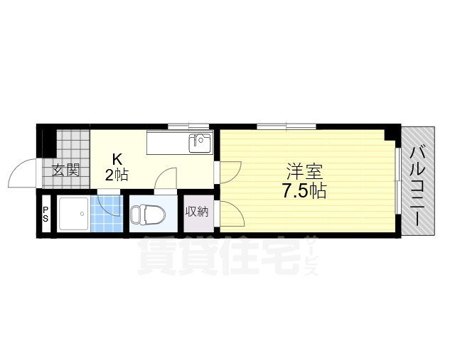 堺市北区百舌鳥梅町のマンションの間取り