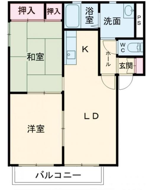 福知山市東羽合町のアパートの間取り