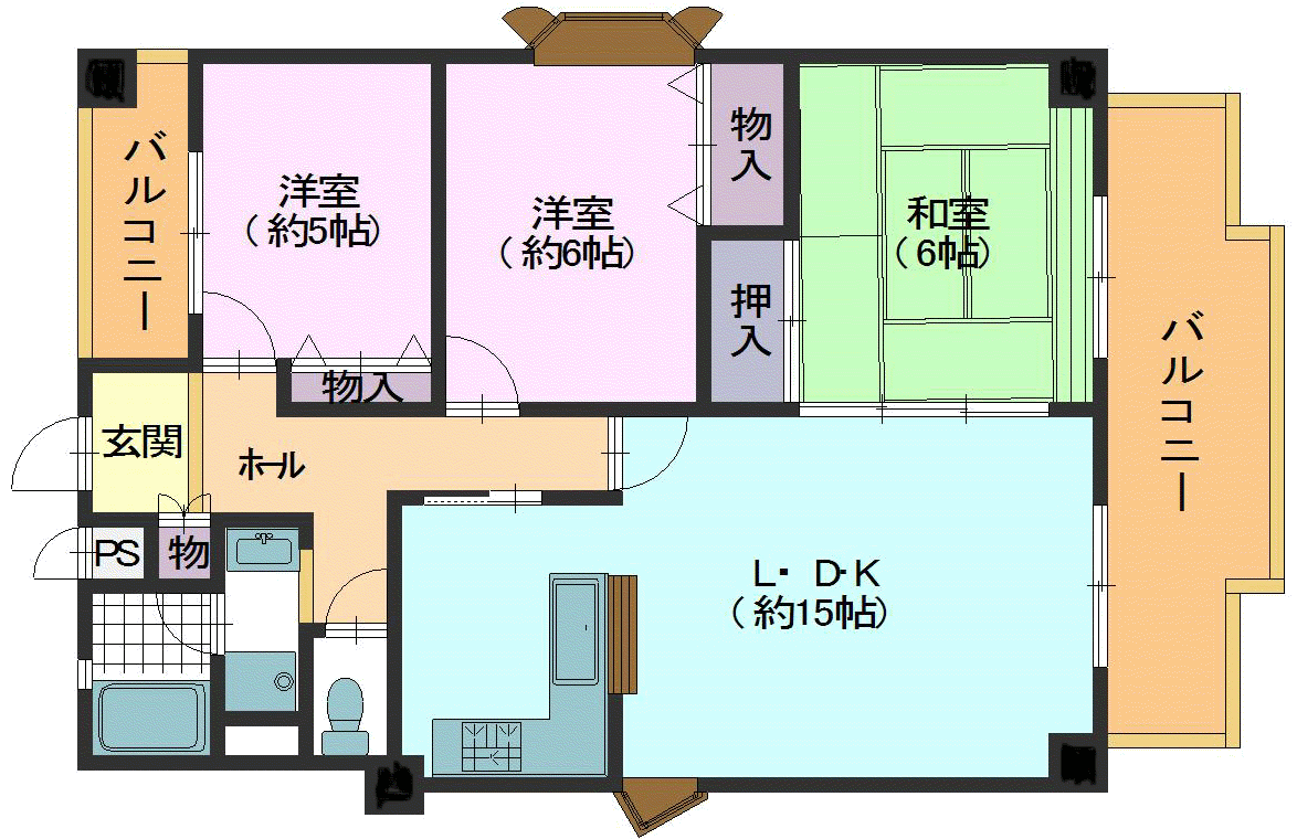 ステーションプラザしもまつ団地B棟の間取り