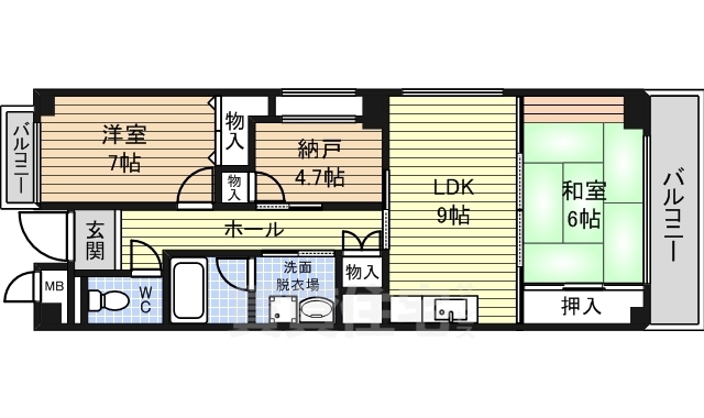 名古屋市中川区十番町のマンションの間取り