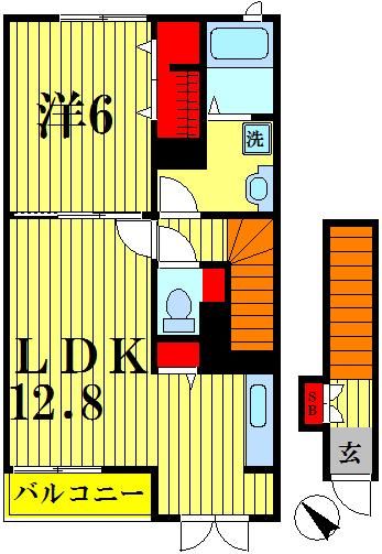 松戸市幸谷のアパートの間取り