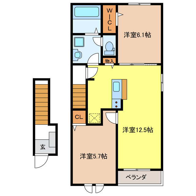 羽島郡笠松町北及のアパートの間取り