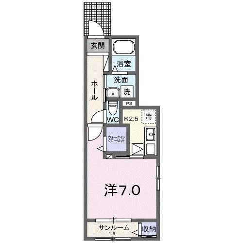 岩国市車町のアパートの間取り