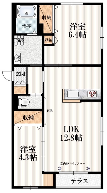 【杉並区浜田山のマンションの間取り】