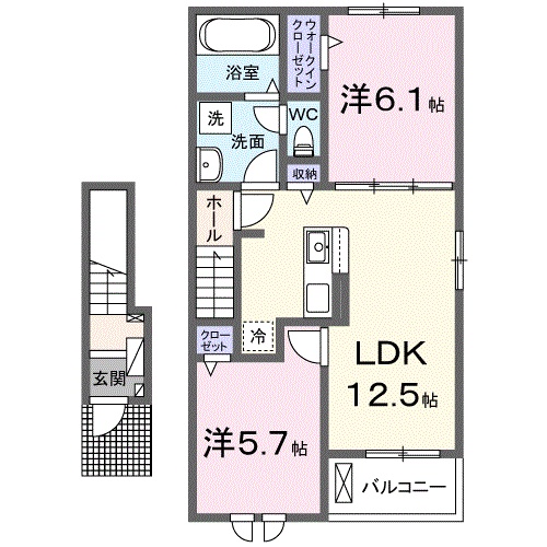 東近江市林田町のアパートの間取り