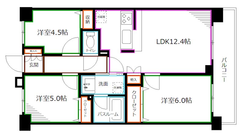 三鷹市井口のマンションの間取り