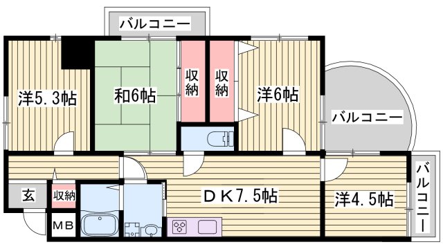 ラフェスタ大塩の間取り