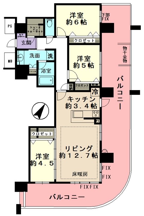 ミッドライズタワー多治見の間取り