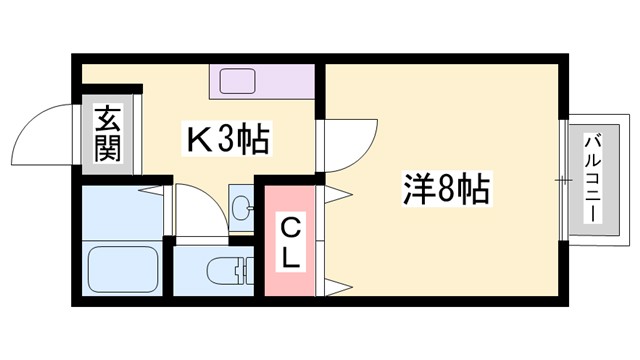 加西市北条町横尾のアパートの間取り