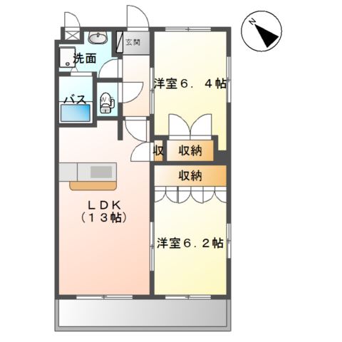 出水市昭和町のマンションの間取り