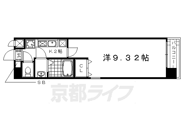 京都市右京区西院平町のマンションの間取り